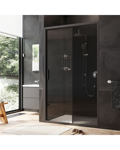 Душевая дверь AM.PM Gem 120 W90G-120-1-195BG профиль Черный матовый стекло тонированное-прозрачное