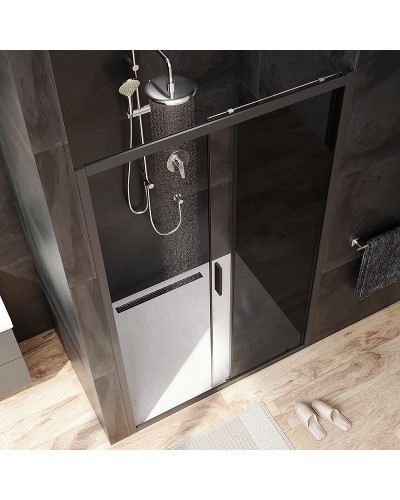 Душевая дверь AM.PM Gem 120 W90G-120-1-195BG профиль Черный матовый стекло тонированное-прозрачное