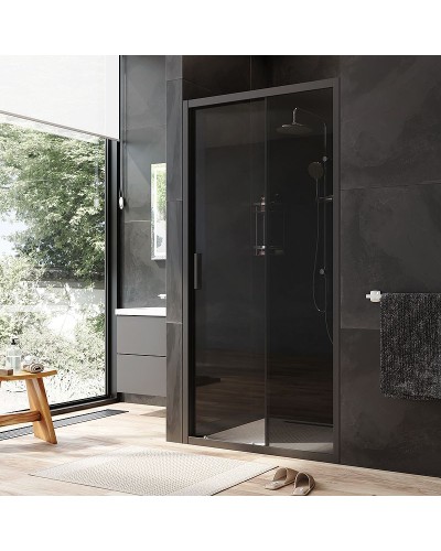 Душевая дверь AM.PM Gem Solo 100 W90G-100-1-195BG профиль Черный матовый стекло тонированное-прозрачное