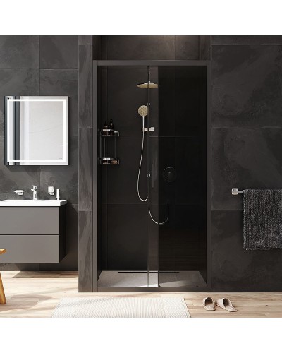 Душевая дверь AM.PM Gem Solo 100 W90G-100-1-195BG профиль Черный матовый стекло тонированное-прозрачное