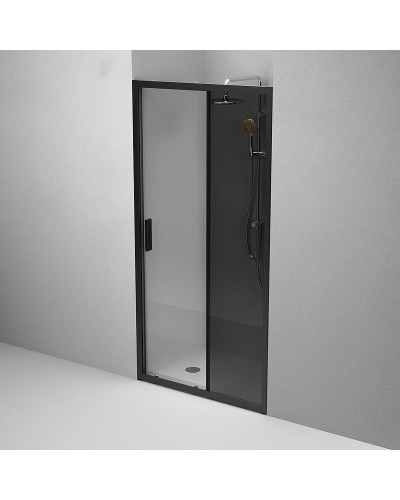 Душевая дверь AM.PM Gem Solo 100 W90G-100-1-195BG профиль Черный матовый стекло тонированное-прозрачное