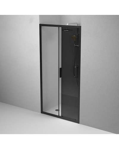 Душевая дверь AM.PM Gem Solo 100 W90G-100-1-195BG профиль Черный матовый стекло тонированное-прозрачное
