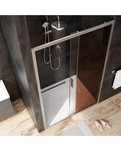 Душевая дверь AM.PM Gem 120 W90G-120-1-195MBr профиль Хром матовый стекло бронзовое-прозрачное