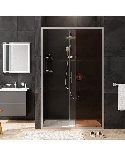 Душевая дверь AM.PM Gem 120 W90G-120-1-195MBr профиль Хром матовый стекло бронзовое-прозрачное