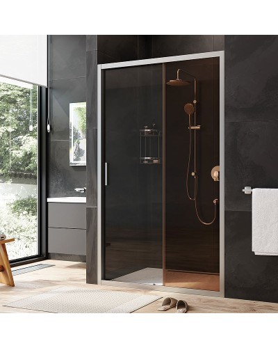 Душевая дверь AM.PM Gem 120 W90G-120-1-195MBr профиль Хром матовый стекло бронзовое-прозрачное