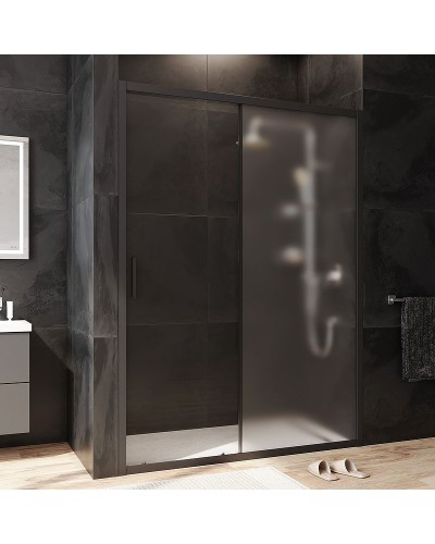 Душевая дверь AM.PM Gem 140 W90G-140-1-195BM профиль Черный матовый стекло матовое-прозрачное