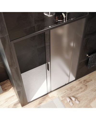 Душевая дверь AM.PM Gem 140 W90G-140-1-195BM профиль Черный матовый стекло матовое-прозрачное