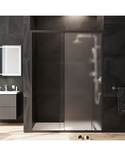 Душевая дверь AM.PM Gem 140 W90G-140-1-195BM профиль Черный матовый стекло матовое-прозрачное