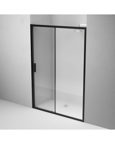 Душевая дверь AM.PM Gem 140 W90G-140-1-195BM профиль Черный матовый стекло матовое-прозрачное