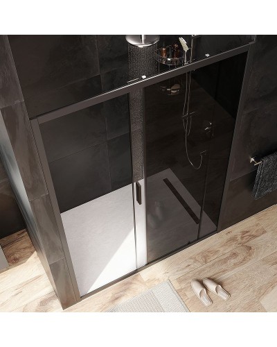 Душевая дверь AM.PM Gem 140 W90G-140-1-195BG профиль Черный матовый стекло тонированное-прозрачное