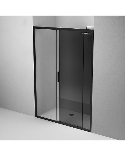 Душевая дверь AM.PM Gem 140 W90G-140-1-195BG профиль Черный матовый стекло тонированное-прозрачное