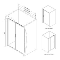 Душевая дверь AM.PM Gem 140 W90G-140-1-195MM профиль Хром матовый стекло матовое-прозрачное