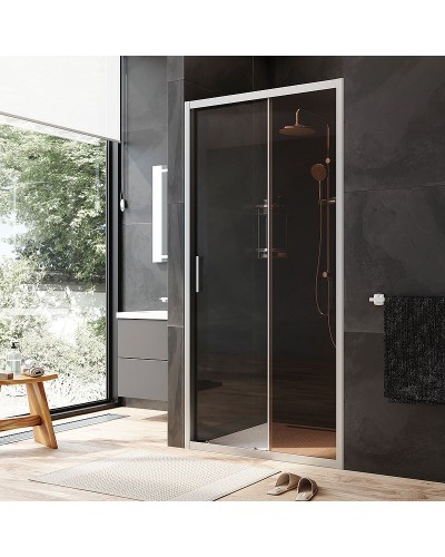 Душевая дверь AM.PM Gem Solo 100 W90G-100-1-195MBr профиль Хром матовый стекло бронзовое-прозрачное