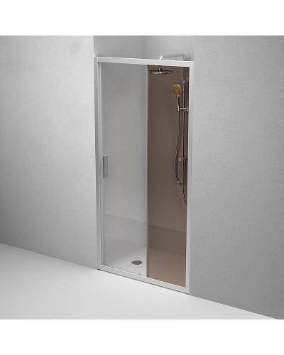 Душевая дверь AM.PM Gem Solo 100 W90G-100-1-195MBr профиль Хром матовый стекло бронзовое-прозрачное