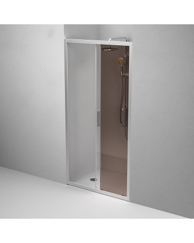 Душевая дверь AM.PM Gem Solo 100 W90G-100-1-195MBr профиль Хром матовый стекло бронзовое-прозрачное