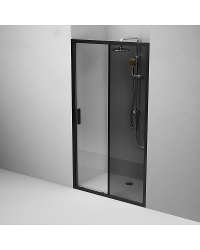 Душевая дверь AM.PM Gem Solo 110 W90G-110-1-195BG профиль Черный матовый стекло тонированное-прозрачное