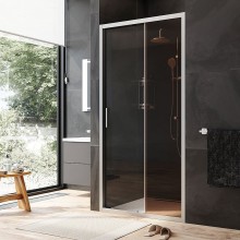 Душевая дверь AM.PM Gem Solo 110 W90G-110-1-195MBr профиль Хром матовый стекло бронзовое-прозрачное