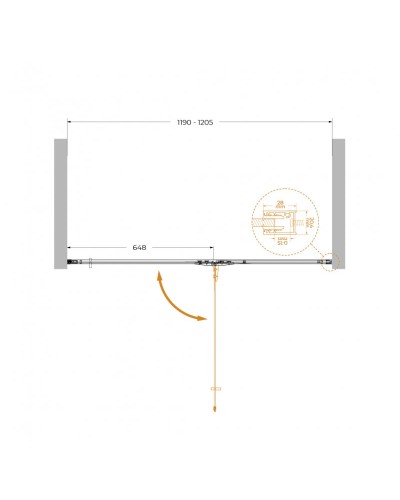 Душевая дверь в нишу CEZARES LINER-B-12-120-C-Cr-R правая
