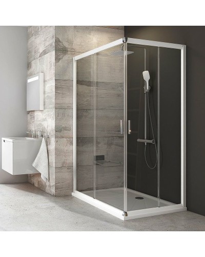 Душевая дверь Ravak Blix BLRV2К-80 1XV40100Z1 профиль Белый стекло Transparent