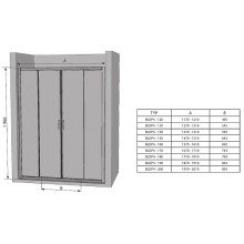 Душевая дверь Ravak Blix BLDP4 130 0YVJ0U00Z1 профиль Сатин стекло Transparent