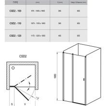 Душевая дверь Ravak Chrome CSD2-100 0QVACU00Z1 профиль Сатин стекло Transparent
