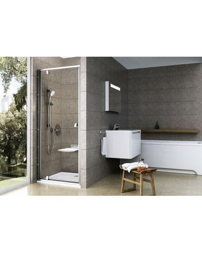 Душевая дверь Ravak Pivot PDOP1-80 03G40U00Z1 профиль Сатин ручка Хром стекло Transparent