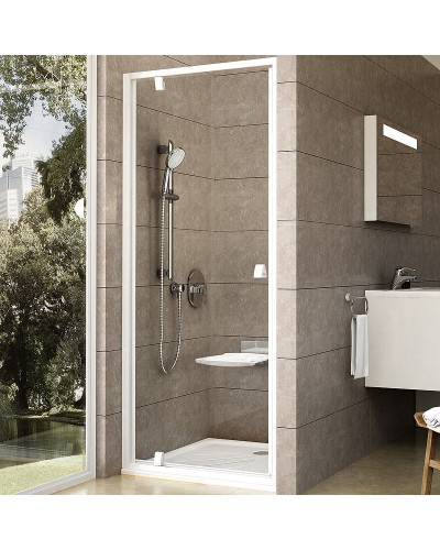 Душевая дверь Ravak Pivot PDOP1-80 03G40101Z1 профиль Белый ручка Белая стекло Transparent