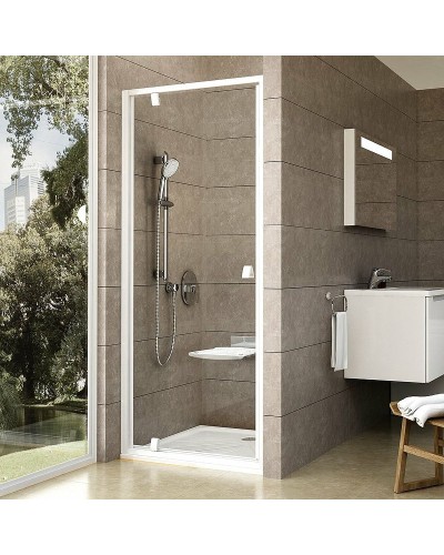 Душевая дверь Ravak Pivot PDOP1-80 03G40101Z1 профиль Белый ручка Белая стекло Transparent