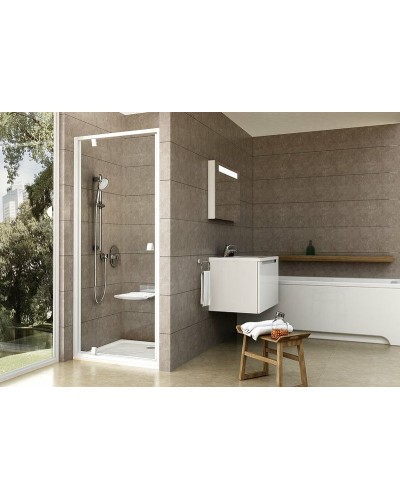 Душевая дверь Ravak Pivot PDOP1-80 03G40101Z1 профиль Белый ручка Белая стекло Transparent