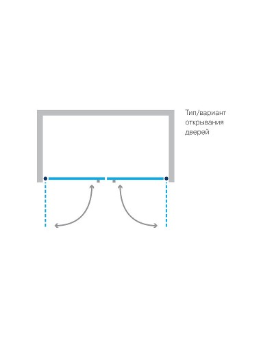 Душевая дверь Koller Pool Aqua Line 90 ND90G профиль Хром стекло рифленое