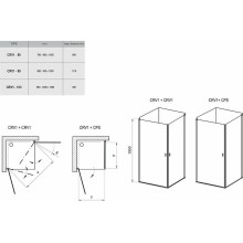 Душевая дверь Ravak Chrome CRV1-100 1QVA0101Z1 профиль Белый стекло Transparent
