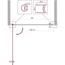Душевая дверь BelBagno Uno 70 UNO-B-1-70-P-Cr профиль Хром стекло рифленое