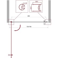 Душевая дверь BelBagno Uno 75 UNO-B-1-75-P-Cr профиль Хром стекло рифленое