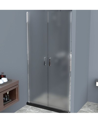 Душевая дверь BelBagno Uno 100 UNO-B-2-100-P-Cr профиль Хром стекло рифленое