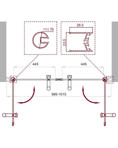Душевая дверь BelBagno Uno 100 UNO-B-2-100-P-Cr профиль Хром стекло рифленое