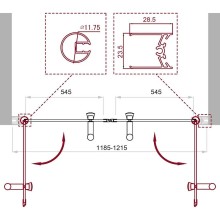 Душевая дверь BelBagno Uno 120 UNO-B-2-120-P-Cr профиль Хром стекло рифленое