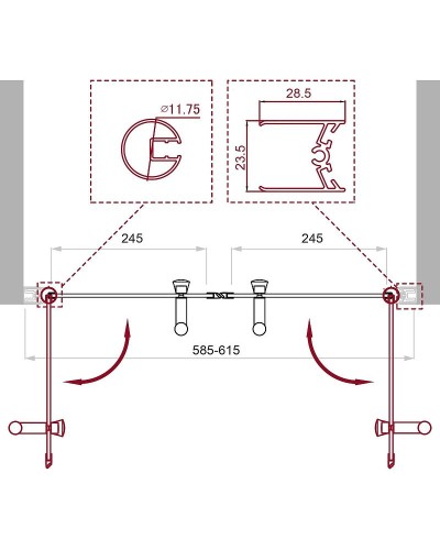 Душевая дверь BelBagno Uno 60 UNO-B-2-60-C-Cr профиль Хром стекло прозрачное
