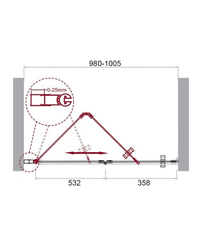 Душевая дверь BelBagno Albano 100 ALBANO-BS-12-100-C-Cr профиль Хром стекло прозрачное