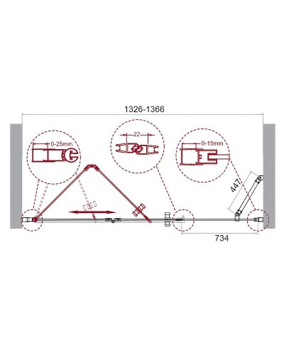 Душевая дверь BelBagno Albano 140 ALBANO-BS-13-80+60-C-Cr профиль Хром стекло прозрачное