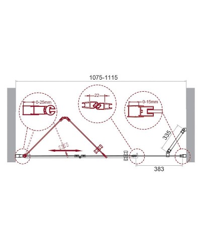 Душевая дверь BelBagno Albano 110 ALBANO-BS-13-40+70-C-Cr профиль Хром стекло прозрачное