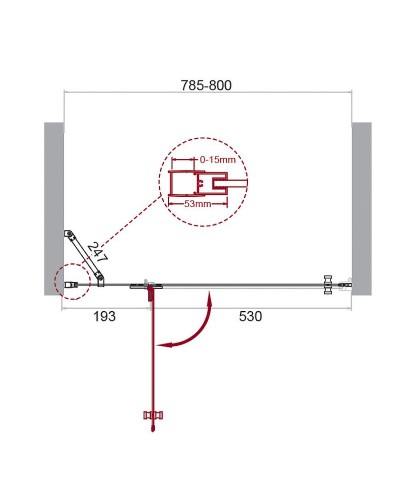 Душевая дверь BelBagno Kraft 80 KRAFT-B-12-60/20-C-Cr-L профиль Хром стекло прозрачное