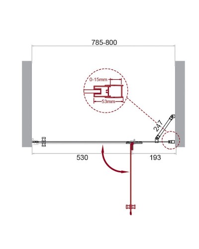Душевая дверь BelBagno Kraft 80 KRAFT-B-12-60/20-C-Cr-R профиль Хром стекло прозрачное
