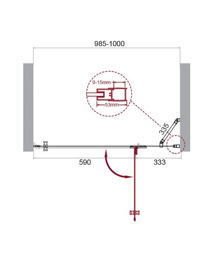 Душевая дверь BelBagno Kraft 100 KRAFT-B-12-60/40-C-Cr-R профиль Хром стекло прозрачное