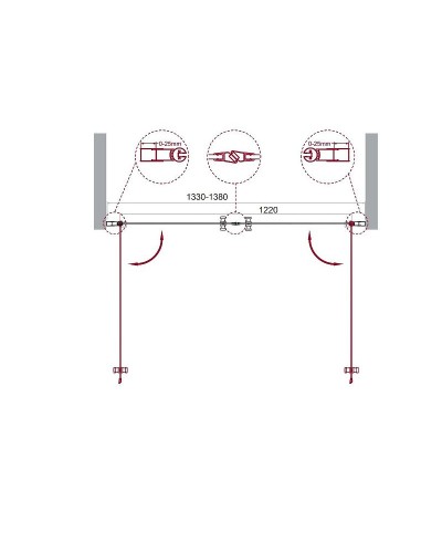 Душевая дверь BelBagno Etna 140 ETNA-B-2-140-C-Cr профиль Хром стекло прозрачное