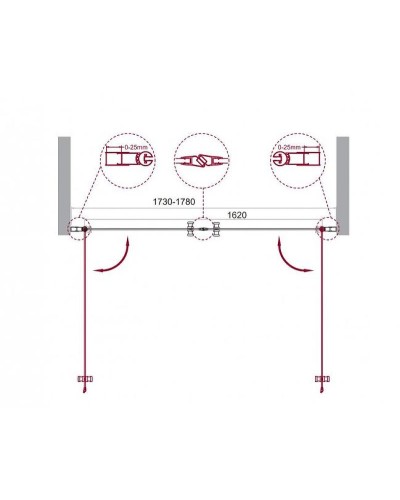 Душевая дверь BelBagno Etna 180 ETNA-B-2-180-C-Cr профиль Хром стекло прозрачное