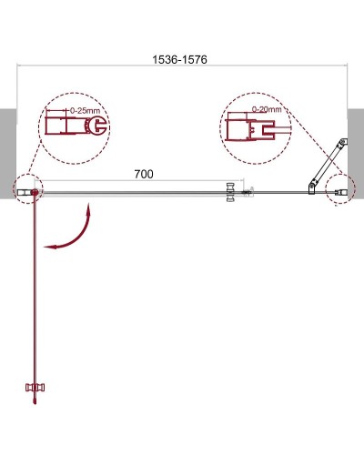 Душевая дверь BelBagno Etna 160 ETNA-B-11-80+80-C-Cr профиль Хром стекло прозрачное