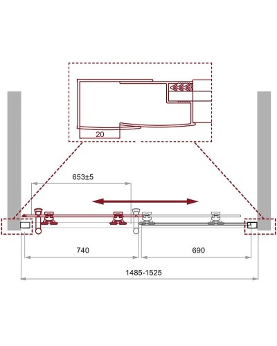 Душевая дверь BelBagno Uno 150 UNO-195-BF-1-150-C-Cr профиль Хром стекло прозрачное
