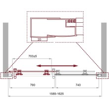 Душевая дверь BelBagno Uno 160 UNO-195-BF-1-160-C-Cr профиль Хром стекло прозрачное