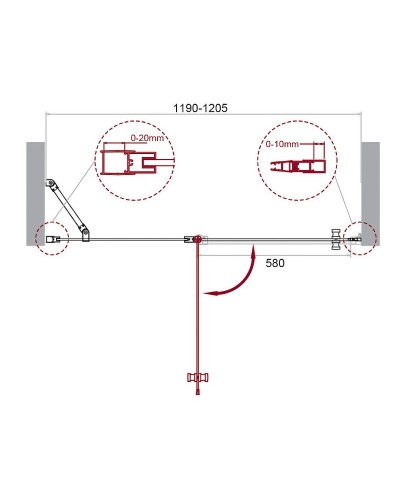 Душевая дверь BelBagno Etna 120 ETNA-B-12-60/60-C-Cr профиль Хром стекло прозрачное