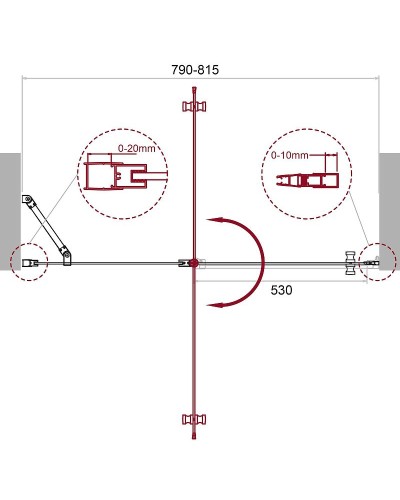 Душевая дверь BelBagno Etna 80 ETNA-B-12-60/20-C-Cr-90 профиль Хром стекло прозрачное